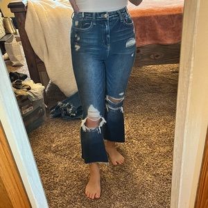Distressed cropped flying monkey jeans size 25